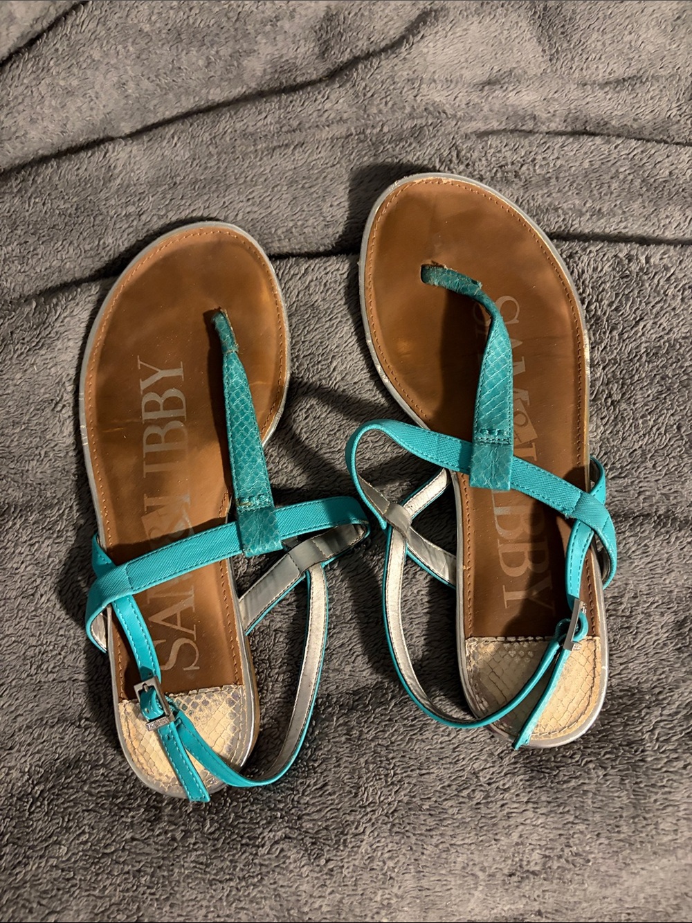 Sam & Libby Turquoise Strappy Women's Sandals